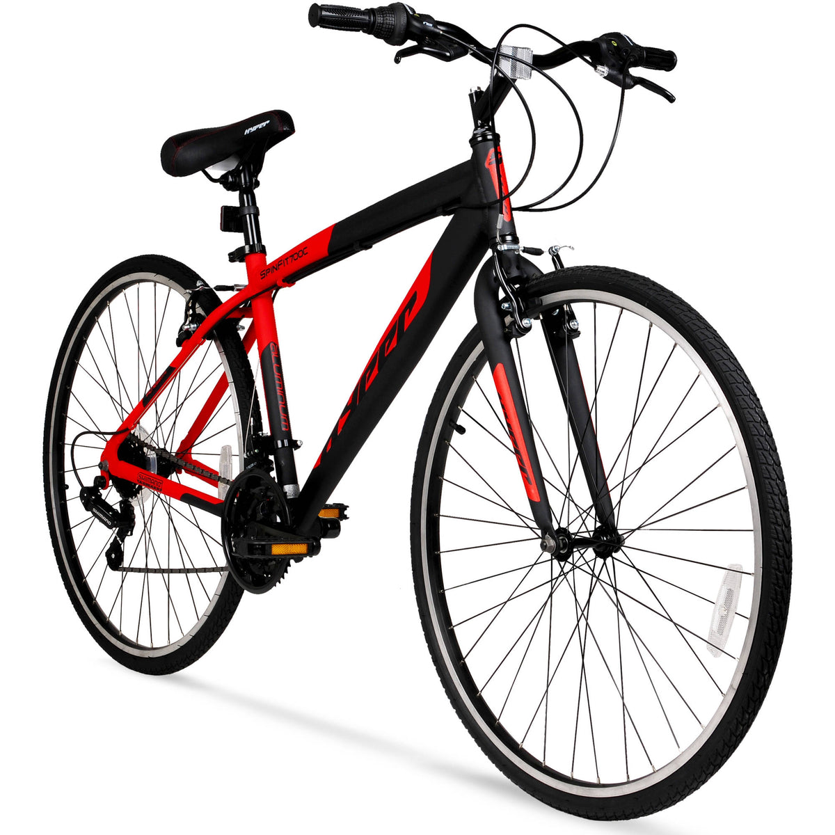 Men s 700c SpinFit Light Steel Frame Hybrid Bike 21 speed