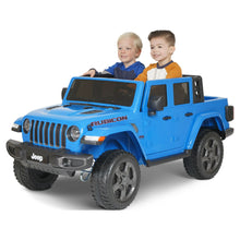 Load image into Gallery viewer, 12V Jeep Gladiator Ride-On Truck Battery-Powered Vehicle w/ Sound Effects, Blue, Ages 3+
