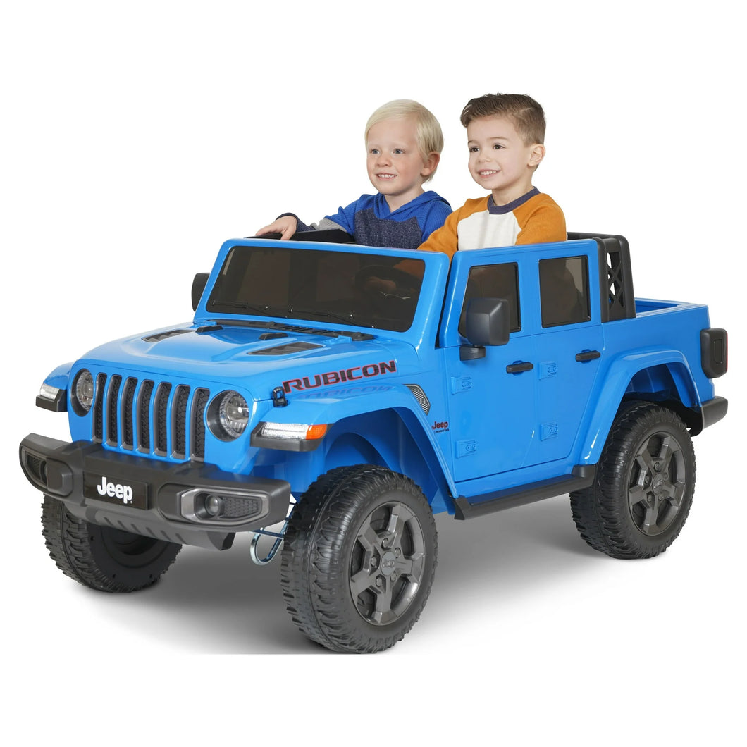 12V Jeep Gladiator Ride-On Truck Battery-Powered Vehicle w/ Sound Effects, Blue, Ages 3+