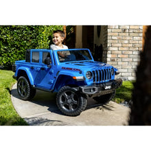 Load image into Gallery viewer, 12V Jeep Gladiator Ride-On Truck Battery-Powered Vehicle w/ Sound Effects, Blue, Ages 3+
