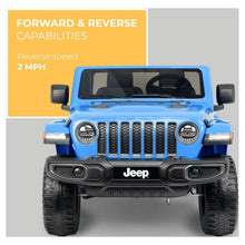 Load image into Gallery viewer, 12V Jeep Gladiator Ride-On Truck Battery-Powered Vehicle w/ Sound Effects, Blue, Ages 3+
