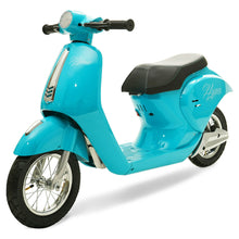 Load image into Gallery viewer, 24V Retro Euro-Style Battery-Powered Electric Scooter, Ages 13+ Blue
