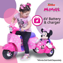 Load image into Gallery viewer, Minnie Mouse Battery-Powered Electric Scooter w/ Side Car, 18-30 Months, Pink
