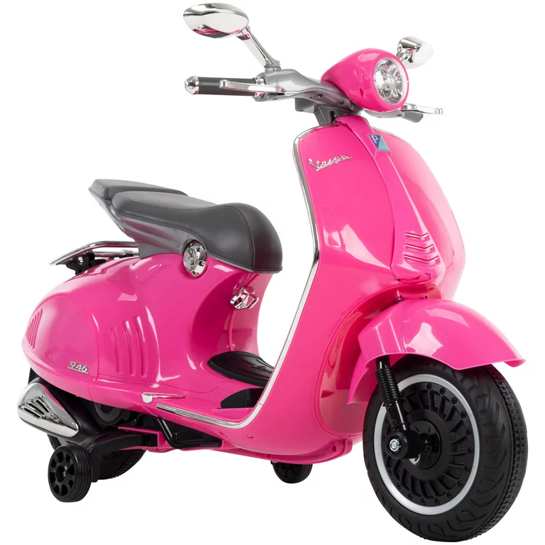 Vespa V6 Battery-Powered Scooter Ride-On Toy, Ages 18M+, Pink