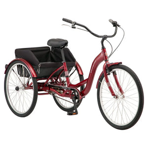 Adult 26" Meridian Comfortable Tricycle w/ Rear Storage Basket, Cherry Red