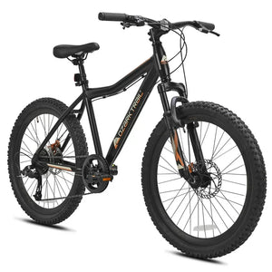 24" Ozark Trail Mountain Pro Off Road Trail Bike 8-Speed Bicycle, Black