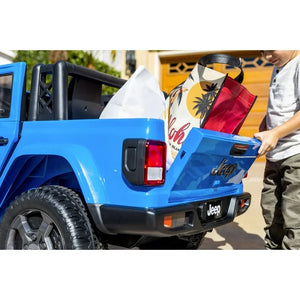 12V Jeep Gladiator Ride-On Truck Battery-Powered Vehicle w/ Sound Effects, Blue, Ages 3+