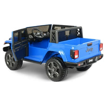 Load image into Gallery viewer, 12V Jeep Gladiator Ride-On Truck Battery-Powered Vehicle w/ Sound Effects, Blue, Ages 3+
