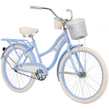 Load image into Gallery viewer, Girl&#39;s Deluxe Classic Cruiser Bike 24&quot; Perfect Fit Steel Frame Comfort Ride, Light Blue
