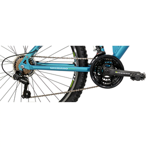 26" Genesis V2100 Mountain Bike Off Road Trail Tires 21-Speed Bicycle, Teal