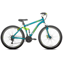 Load image into Gallery viewer, 26&quot; Genesis V2100 Mountain Bike Off Road Trail Tires 21-Speed Bicycle, Teal
