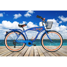 Load image into Gallery viewer, Men&#39;s Margaritaville Cruiser Bike Perfect Fit Frame Comfort Ride, Navy Blue
