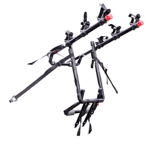 3-Bicycle Ultra Compact Sedan Trunk Mounted Bike Rack Carrier w/ Secure Tie-Downs