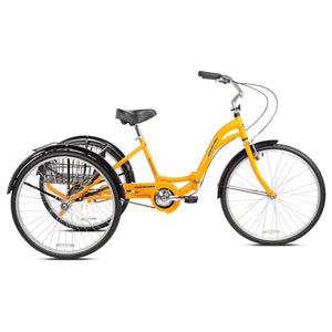 26" Alameda Folding Adult Tricycle Comfort Ride Cruiser Trike, Yellow