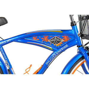 Men's Margaritaville Cruiser Bike Perfect Fit Frame Comfort Ride, Navy Blue