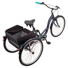 Load image into Gallery viewer, Adult 26&quot; Meridian Comfortable Tricycle w/ Rear Storage Basket, Navy Blue
