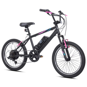 Kid's 20" Torpedo Electric Bike, 6-Speed, Up to 15 Miles Range, Ages 6+, Pink