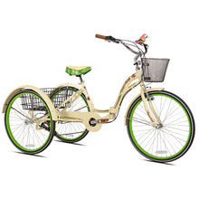 Load image into Gallery viewer, 26&quot; Margaritaville Cruiser Foldable Tricycle Perfect Fit Comfort Ride, Cream
