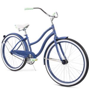 Women's Beach Cruiser Bike 26" Perfect Fit Steel Frame Comfort Ride, Blue