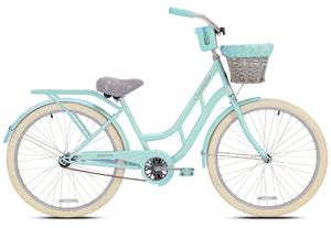 Women's 26" Charleston Beach Cruiser Bike Perfect Fit Comfort Ride, Mint Green