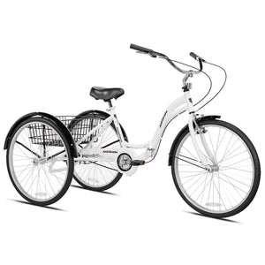 26" Alameda Folding Adult Tricycle Comfort Ride Cruiser Trike, White