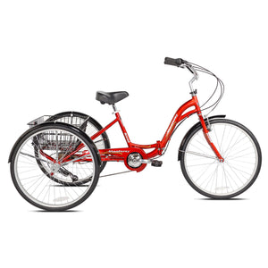 26" Monterey Folding Adult Tricycle Comfort Ride Cruiser Trike, Flame Red
