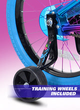 Load image into Gallery viewer, Girls&#39; Illusion BMX Bike 18&quot; Wheels w/ Removable Training Wheels, Blue Purple, Height 3&#39;-8&quot;+
