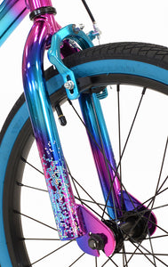 Girls' 2 Illusion BMX Bike 20" Wheels and Steel Frame Comfort Ride, Blue Purple