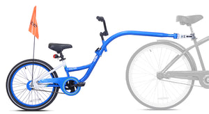 20" Wheel Co-Pilot Children's Steel Frame Bike Trailer with Safety Flag, Blue