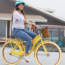 Load image into Gallery viewer, Women&#39;s Classic Cruiser Bike 26&quot; Perfect Fit Steel Frame Comfort Ride, Yellow
