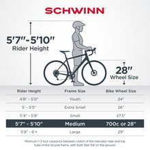 Load image into Gallery viewer, 700c Schwinn Millsaps Men&#39;s Lightweight Road Bike 14-Speed w/ Cyclocross Tires
