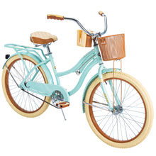 Load image into Gallery viewer, Girl&#39;s Classic Cruiser Bike 24&quot; Perfect Fit Steel Frame Comfort Ride, Mint Green
