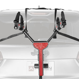 2-Bicycle Ultra Compact SUV Trunk Mounted Bike Rack Carrier w/ Secure Individual Tie-Downs