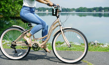 Load image into Gallery viewer, Women&#39;s Bayside Beach Cruiser Bike 26&quot; Perfect Fit Frame, 7-Speed, Rose Gold
