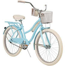 Load image into Gallery viewer, Girl&#39;s Classic Cruiser Bike 24&quot; Perfect Fit Steel Frame Comfort Ride, Clear Sky
