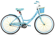 Load image into Gallery viewer, Girl&#39;s La Jolla Beach Cruiser Bike 24&quot; Perfect Fit Frame Single Speed, Maya Blue
