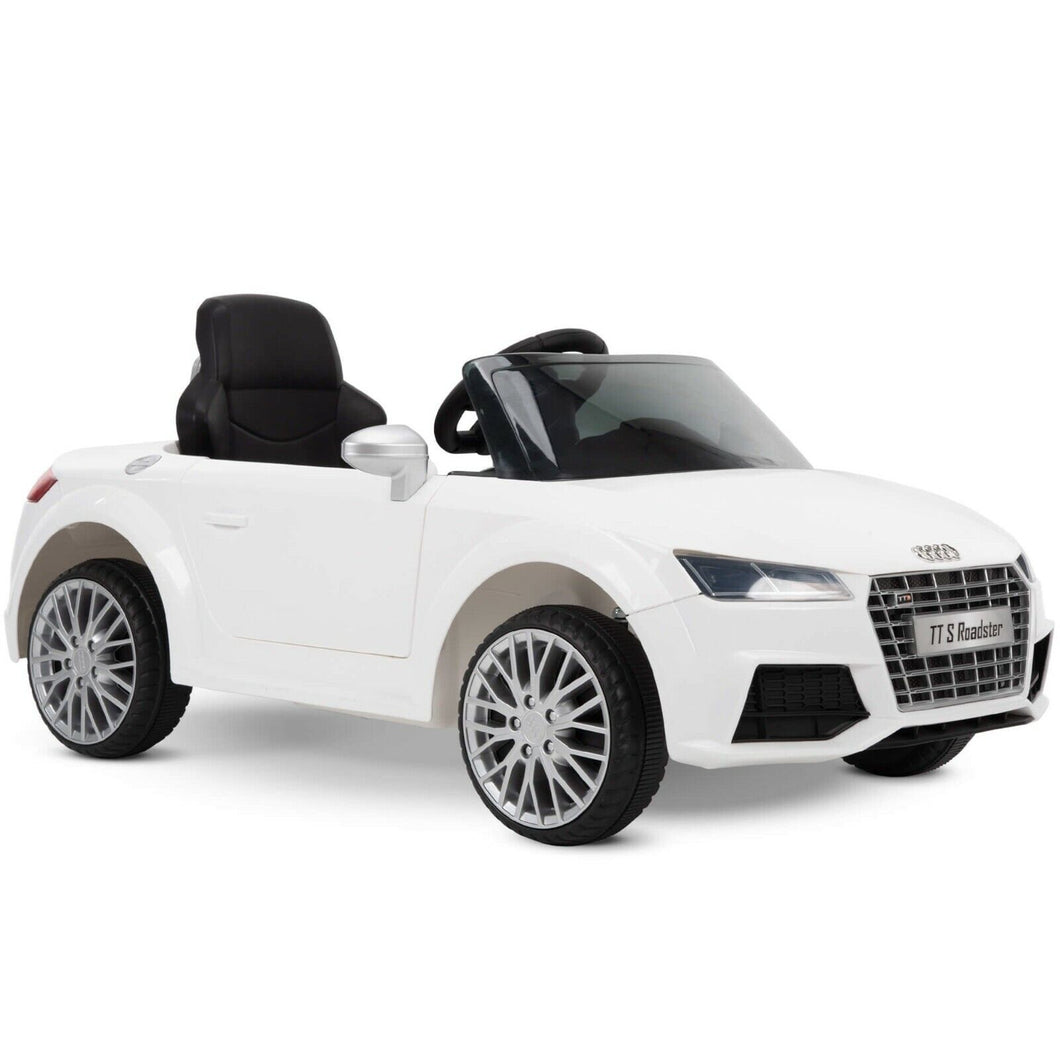 Audi Roadster Ride-On Battery-Powered Vehicle w/ Sound Effects, Ages 3+, White