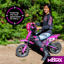 Load image into Gallery viewer, Kid&#39;s Off-Road 24V Electric-Powered Dirt Bike, 14 MPH Top Speed, Ages 8+, Pink
