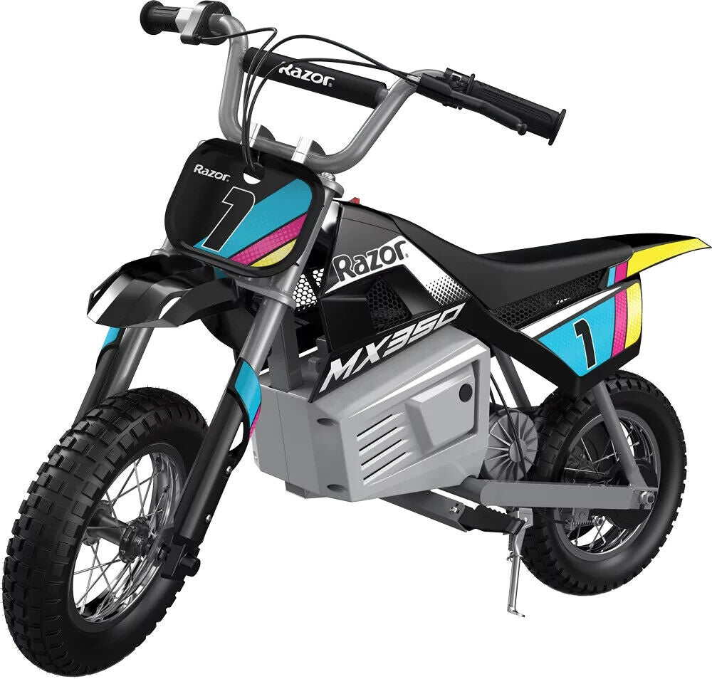 Kid's Razor Dirt Rocket MX350 Electric-Powered Bike, Ages 13+, Black + Decals