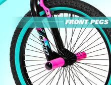 Load image into Gallery viewer, Girl&#39;s 20&quot; Tempest BMX Bike w/ Front Pegs Cool Aqua Graphics, Rider Height 4&#39;2&quot;+
