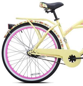 Women's Margaritaville Cruiser Bike 26" Perfect Fit Frame Comfort Ride, Yellow